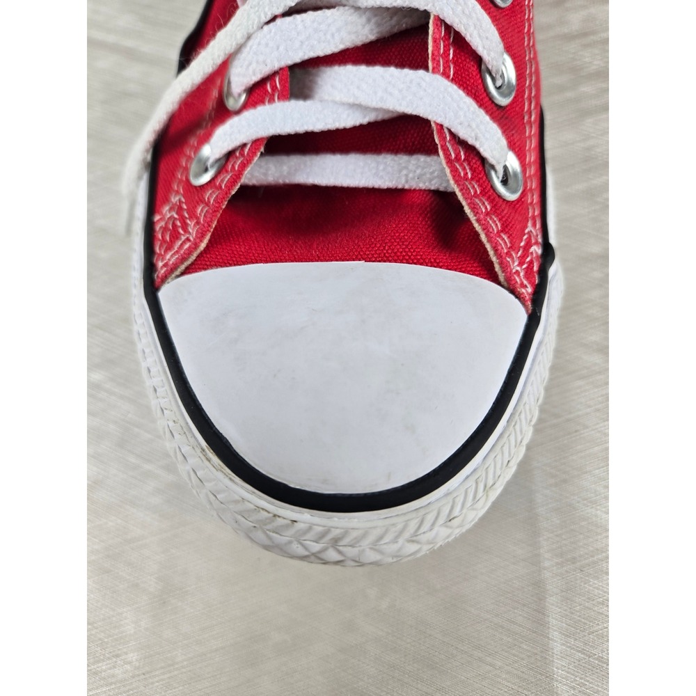 Converse Chuck Taylor All Star Low Top Red Canvas Sneakers Mens 8 Womens 10 - Picture 6 of 8